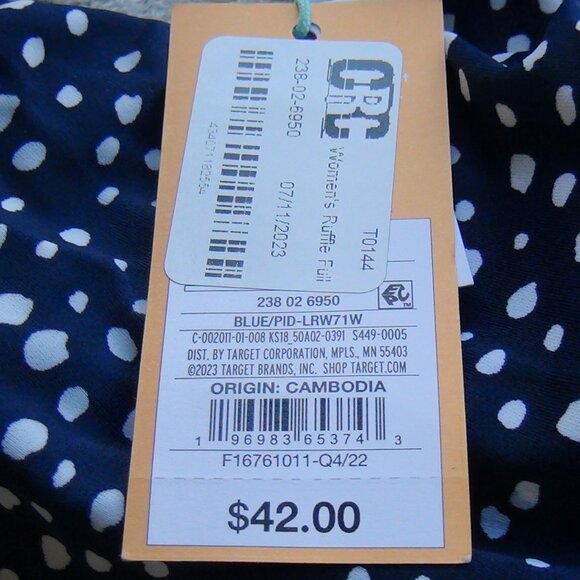 Kona Sol Swimsuit Womens One Piece Removeable Pads Polk-a-dot Blue M,14, XL 22 - Picture 6 of 14